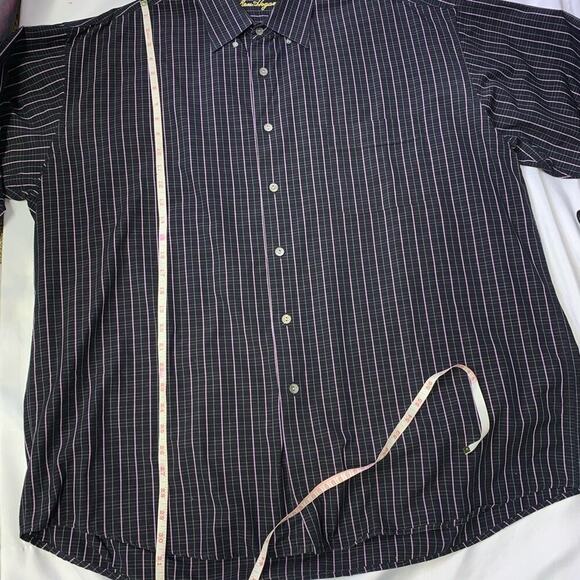 Ben Hogan men’s button down dress shirt SZ L Black striped career button up - Picture 11 of 13